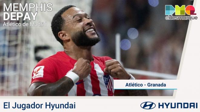 Memphis Depay, jugadorHyundai del Atlético-Granada