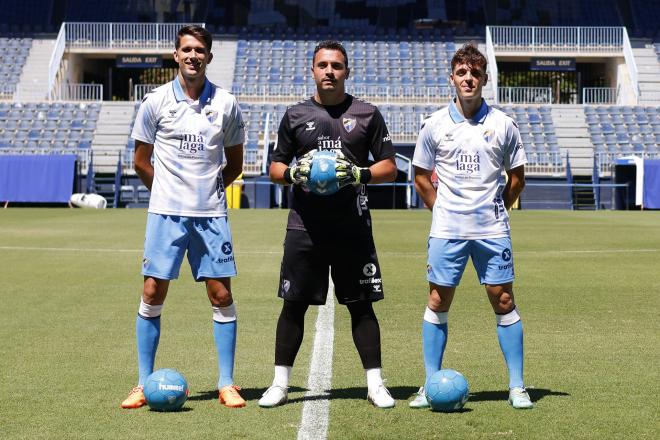 Juanpe, Herrero y Gabilondo, tres de los fichajes del nuevo Málaga. (Foto: MCF)