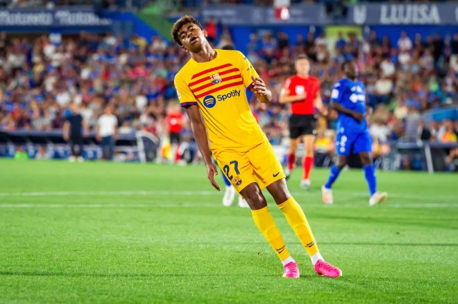 Lamine Yamal, durante el Getafe-Barcelona (Foto: Cordon Press).