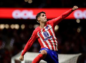 Morata celebra su gol frente al Granada con el Atlético de Madrid. Fuente: ATM.