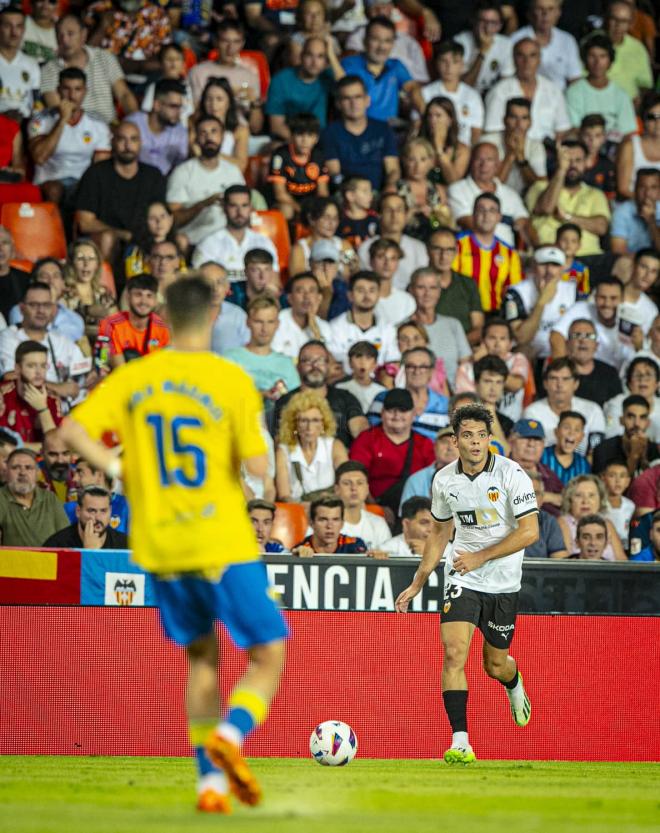 Fran Pérez en el Valencia - Las Palmas. (Foto: Valencia CF)