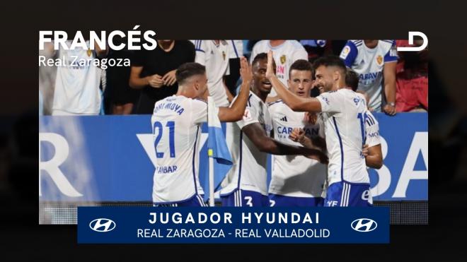 Alejandro Francés, Jugador Hyundai del Zaragoza - Valladolid.