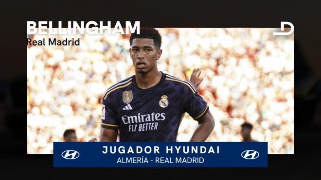 Bellingham, Jugador Hyundai del Almería-Real Madrid.