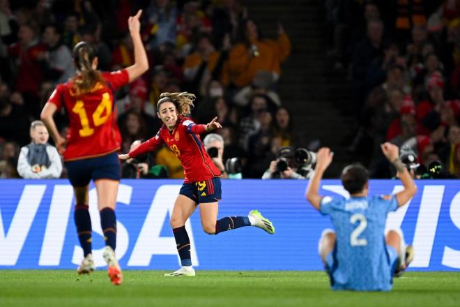Olga Carmona celebra su gol en la final del Mundial (Foto: EFE).