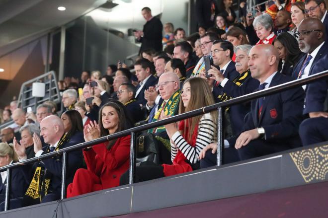 La Reina Letizia, en el palco durante la final del Mundial
