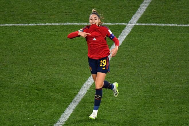 Olga Carmona dedica a Merchi su gol en la final del Mundial 2023 (Foto: EFE).