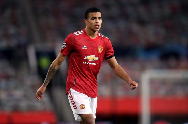 Mason Greenwood, en un partido con el Manchester United (Foto: Cordon Press).