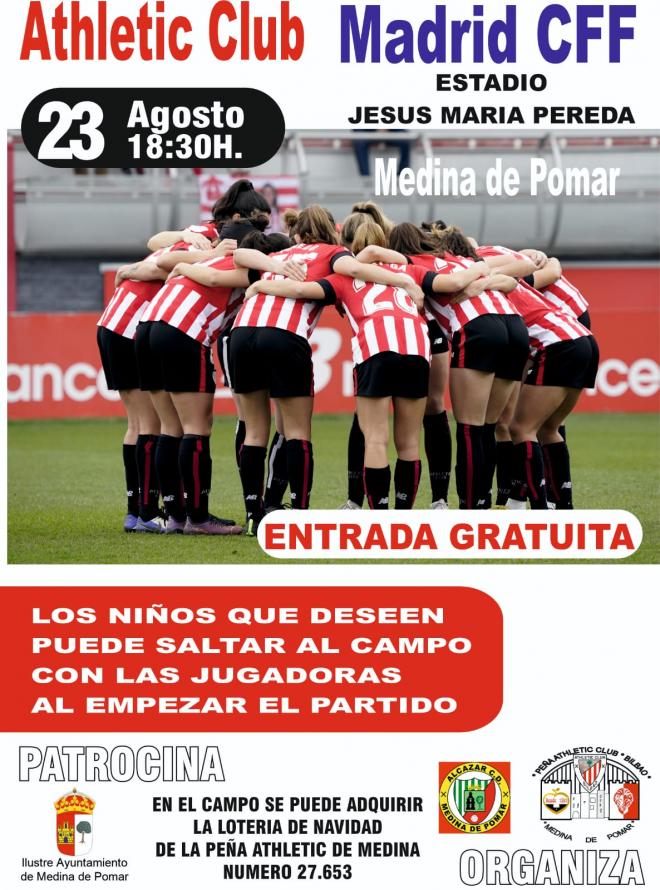 El Athletic Club femenino juega de nuevo este agosto en la localidad burgalesa de Medina de Pomar.