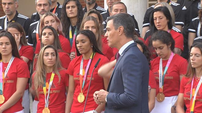 El discurso de Pedro Sánchez a la campeonas del mundo en la Moncloa
