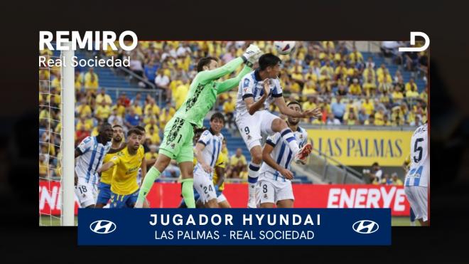 Remiro, el Jugador Hyundai del UD Las Palmas - Real Sociedad.
