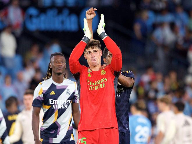 Kepa Arrizabalaga celebra el triunfo en el Celta-Real Madrid (Foto: Cordon Press).