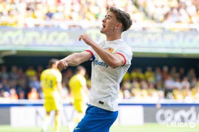 Gavi celebra su gol en el Villarreal-Barcelona (Foto: LaLiga).