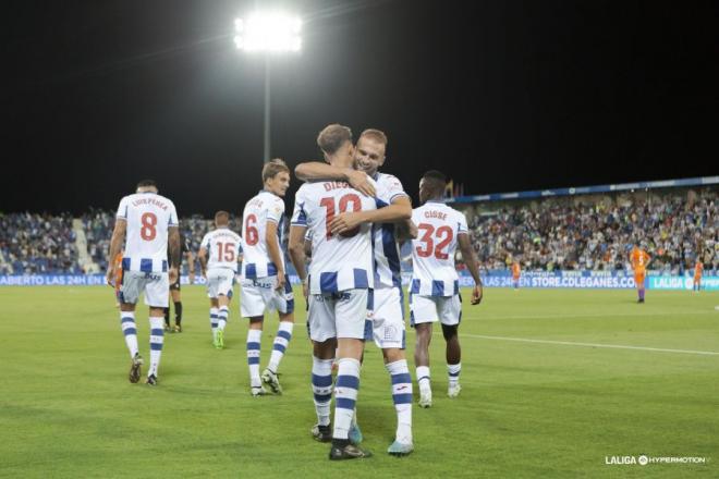 Celebración de un gol del Leganés al Albacete (Foto: LALIGA).