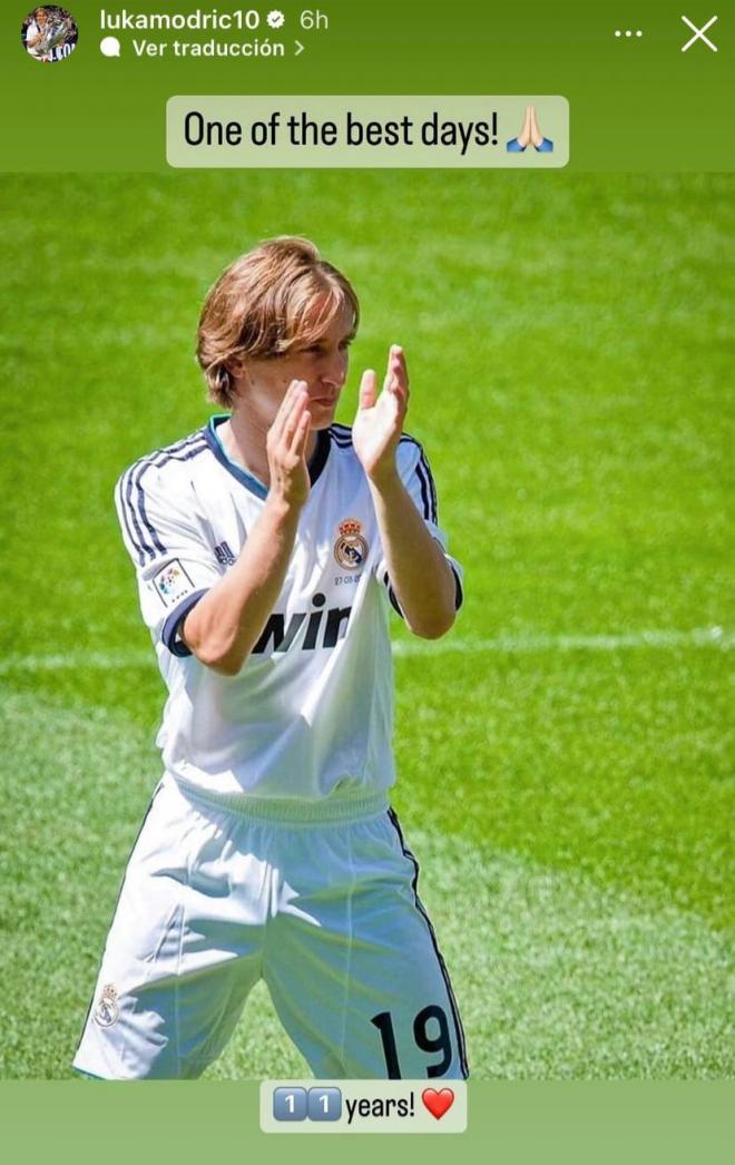 Luka Modric celebra el aniversario de su presentación en el Real Madrid.