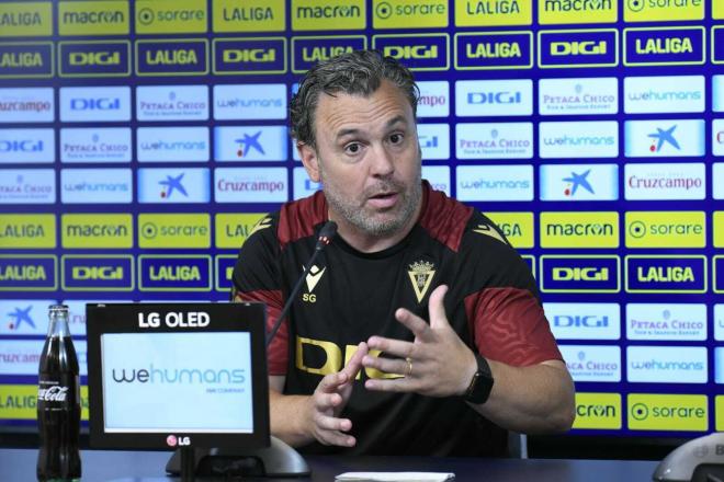 Sergio González, en su rueda de prensa (Foto: Cádiz CF).