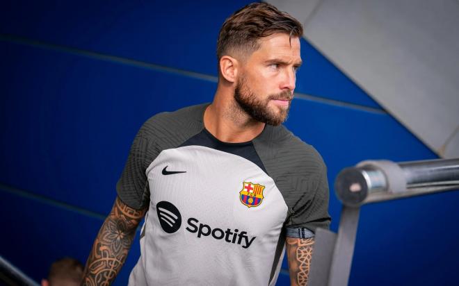 Iñigo Martínez, en una sesión del Barcelona (Foto: FCB).