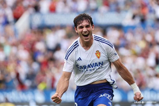 Celebración del gol de Iván Azón en el Zaragoza - Eldense (Foto: LALIGA).