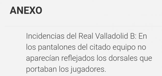 Incidencia en el Coruxo-Real Valladolid Promesas (Foto: RFEF).