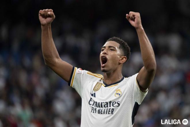 Jude Bellingham celebra su gol en el Real Madrid-Getafe (Foto:: LaLiga).