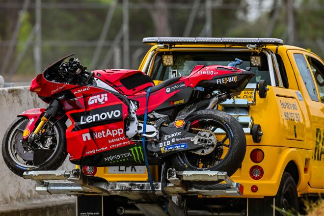 La moto de Bagnania tras el accidente (Cordon Press)
