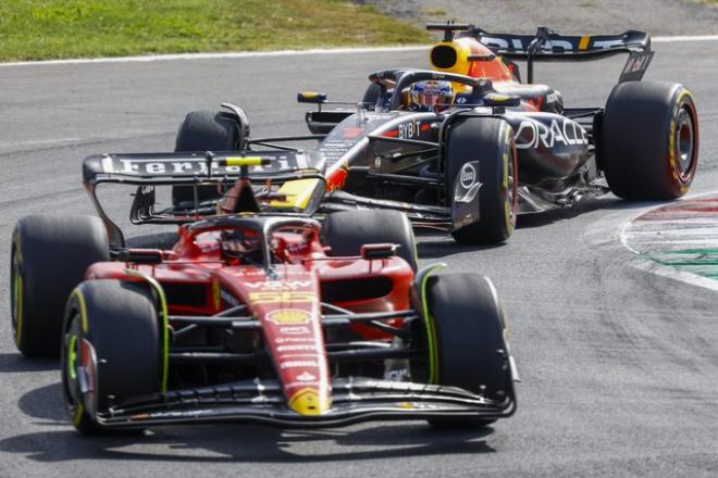Sainz y Verstappen, en el GP Italia (Foto: F1).