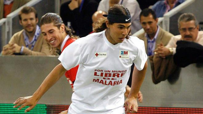 Sergio Ramos y Rafa Nadal en un partido amistoso. (LALIGA)