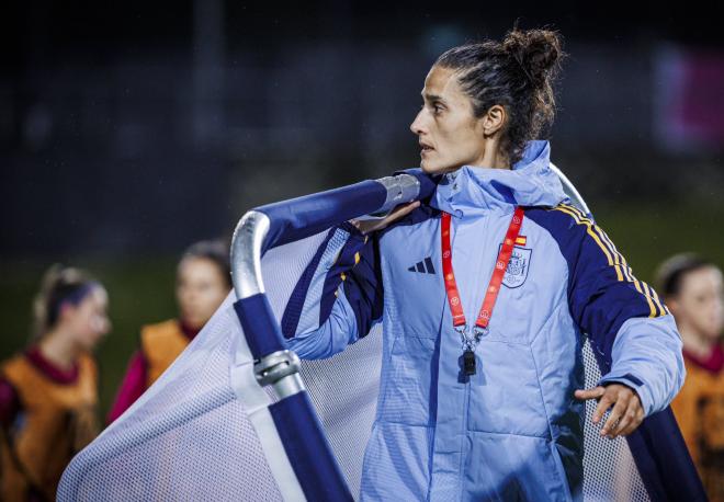 Montse Tomé, durante un entrenamiento con la selección en el Mundial 2023.