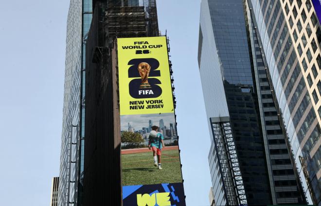 Nueva York haciendo publicidad del Mundial 2026 (Foto. Cordon Press).
