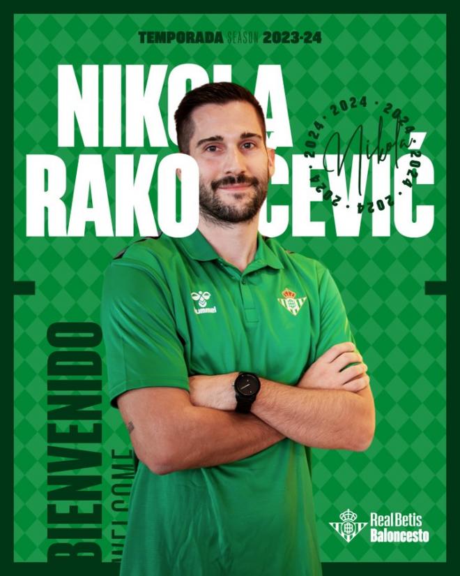 Nikola Rakocevic, nuevo fichaje del Real Betis Baloncesto (Foto vía: Betis Baloncesto)