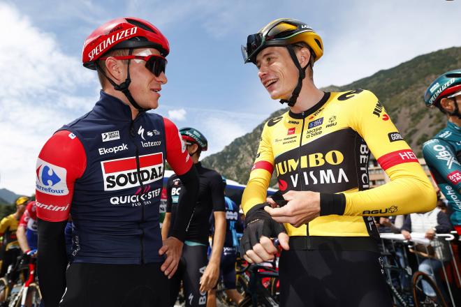 Evenepoel y Vingegaard, en la cuarta etapa de La Vuelta 2023 (Foto: Cordon Press).
