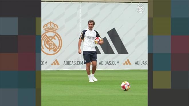 Raúl, durante el entrenamiento con el Castilla.