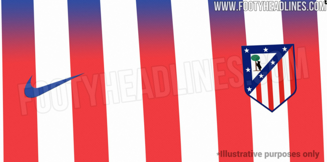 Ilustraciones de la camiseta del Atlético de Madrid para el curso 24/25 (vía Footy Headlines).