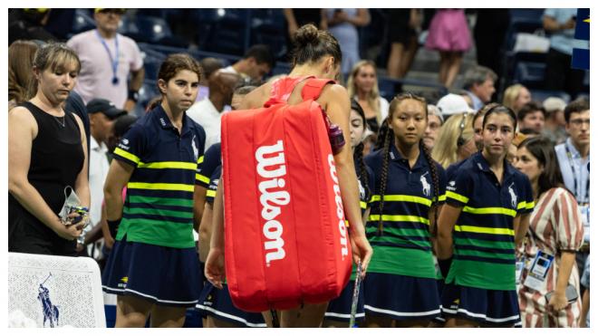 Aryna Sabalenka tras la derrota en la final del US Open femenino. (Cordon Press)