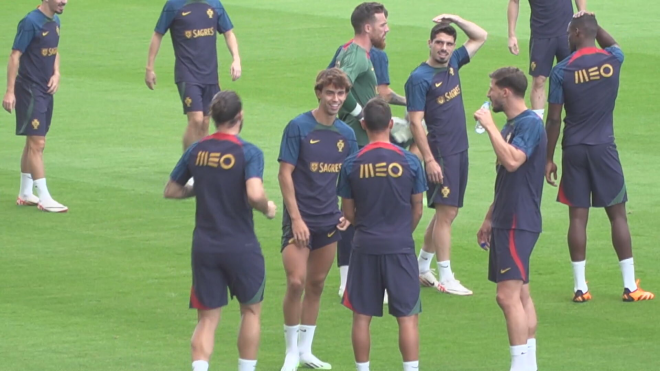 Joao Félix en un entrenamiento con Portugal