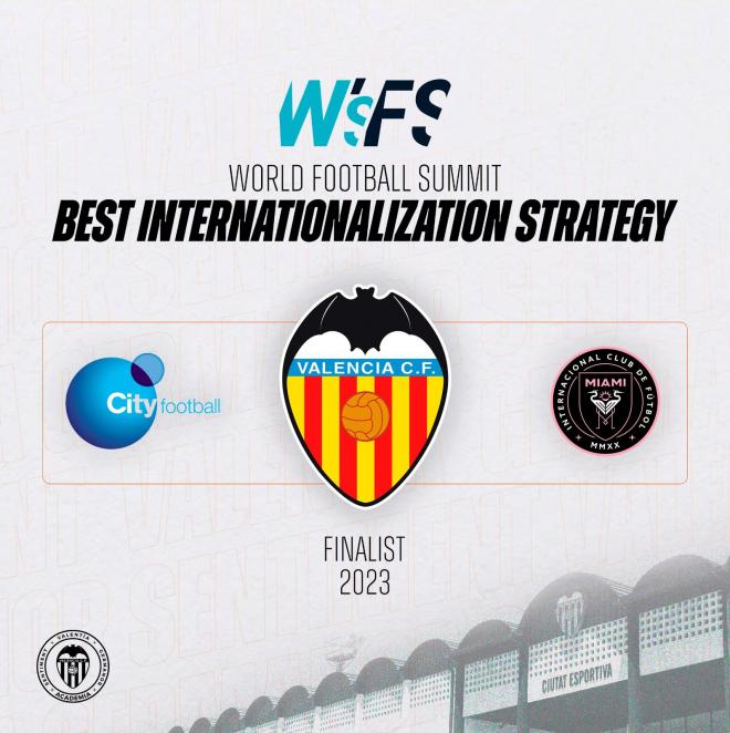 La Academia del Valencia CF, finalista en los premios World Football Summit 2023