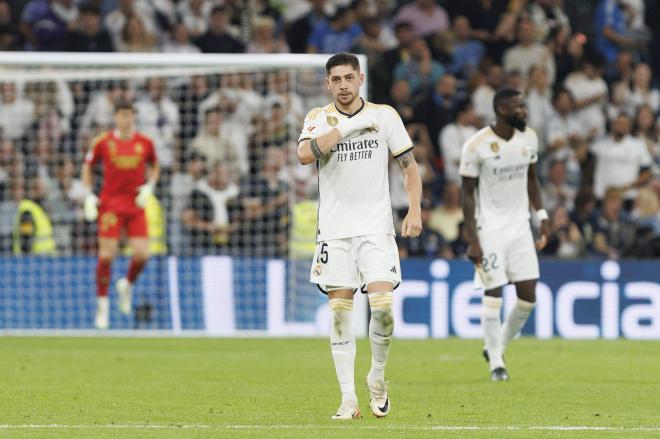 Fede Valverde celebra su gol en el Real Madrid-Real Sociedad (FOTO: Cordón Press).