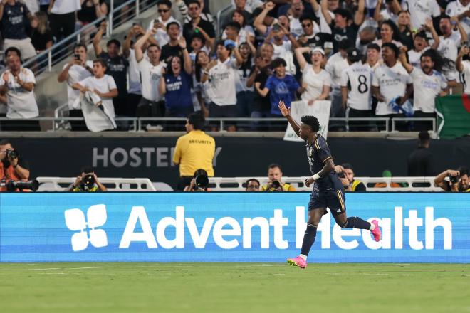 Vinícius celebra un gol en pretemporada (Foto: Cordon Press).