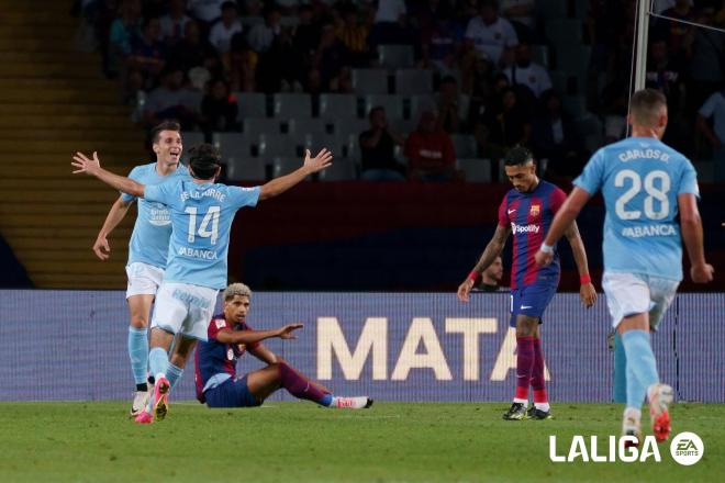 Celebración del gol de Tasos Douvikas al Barcelona (Foto: LALIGA).