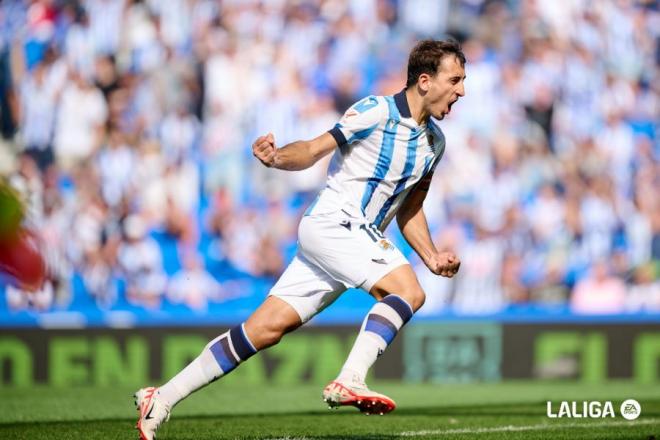 Mikel Oyarzabal ante el Getafe en el Reale Arena. (Foto: LaLiga).