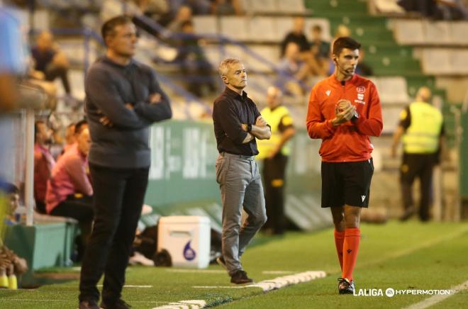 Fran Escribá, en el Racing de Ferrol - Real Zaragoza (Foto: LALIGA).