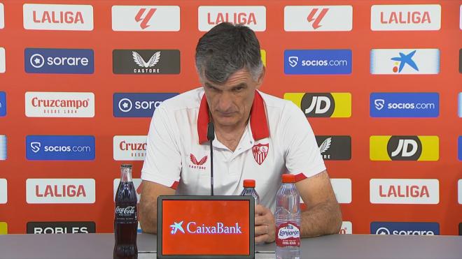 Mendilibar, en sala de prensa después del partido ante el Sevilla.