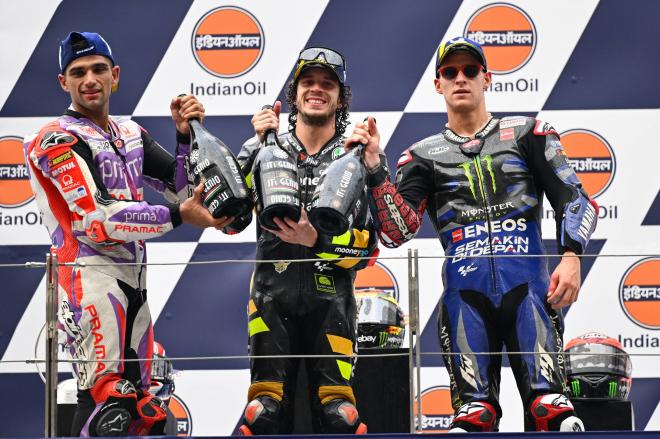 El podio en el último GP de India de MotoGP (Foto: Cordon Press).