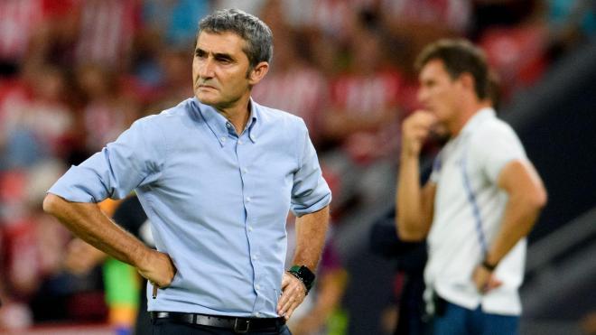Ernesto Valverde, preocupado por la expulsión de Oihan Sancet ante el Getafe en San Mamés (Foto: Athletic Club).