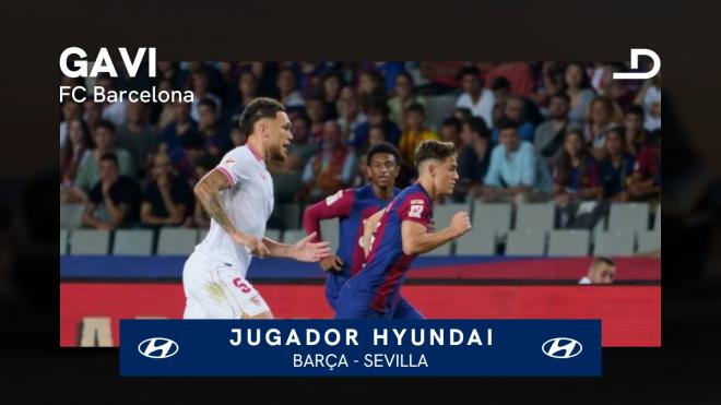 Gavi, Jugador Hyundai del Barça-Sevilla.