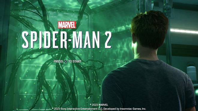El menú principal de Marvel's Spider-Man 2 en la pantalla de carga.