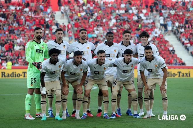 Alineación del Valencia CF ante el RCD Mallorca.