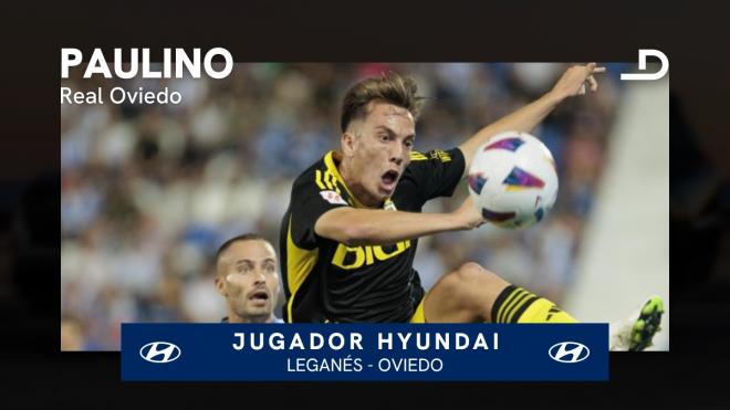 Paulino, jugador Hyundai del Leganés - Oviedo.