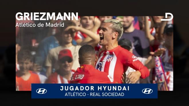 Antoine Griezmann, jugador Hyundai del Atlético-Real Sociedad.