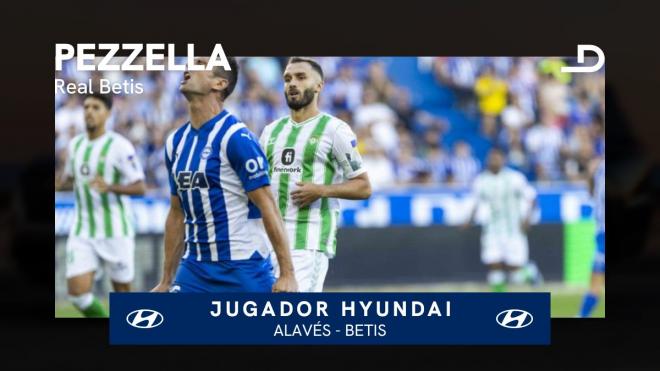 Pezzella, Jugador Hyundai del Deportivo Alavés-Real Betis.