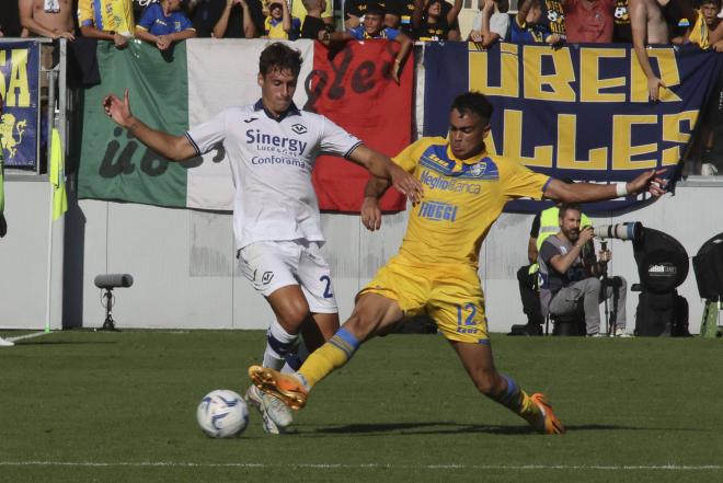 Reinier Jesús, cedido por el Real Madrid, en su debut con gol en el Frosinone (Foto: Cordon Press).